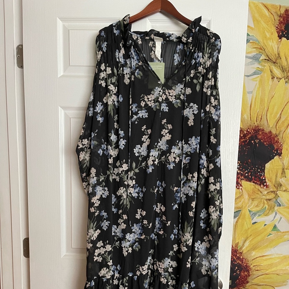 H&M Floral Flowy Maxi Dress XXL